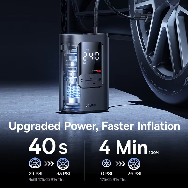 Baseus GoTrip VA1 Pro/Max Air Pump — 7500mAh Cordless Tire Inflator for Car/Bike/Ball view 4