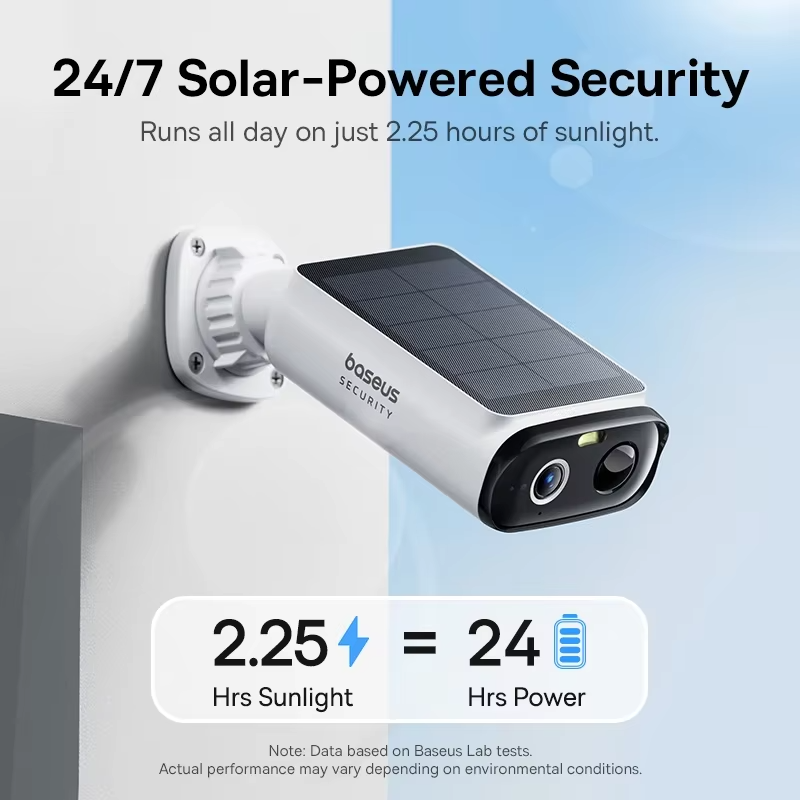 Baseus S1 Lite Solar Security Camera — Wireless Outdoor, 2K, 135° FOV, IP67 view 2