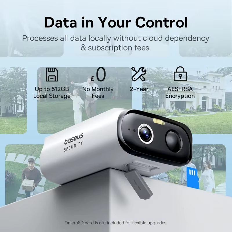 Baseus S1 Lite Solar Security Camera — Wireless Outdoor, 2K, 135° FOV, IP67 view 4