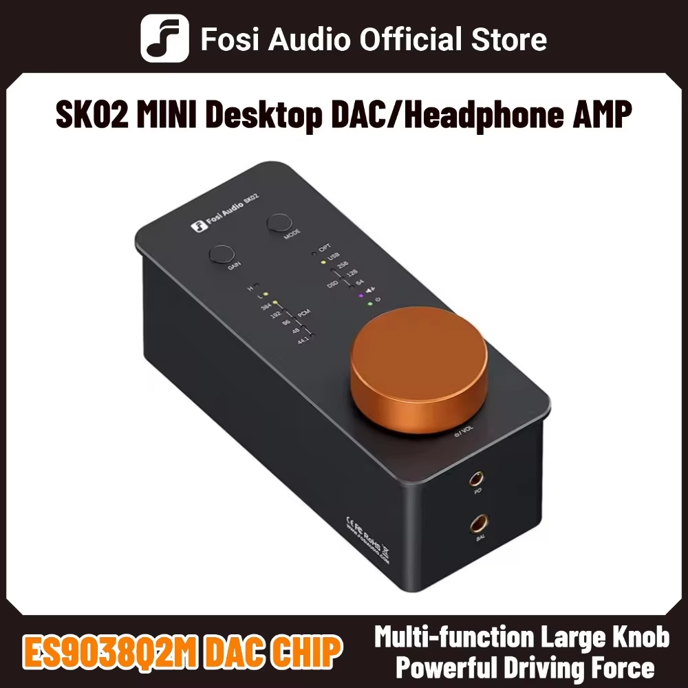 Fosi Audio SK02 USB DAC & Headphone Amplifier — DSD256, 3.5mm + 4.4mm Balanced