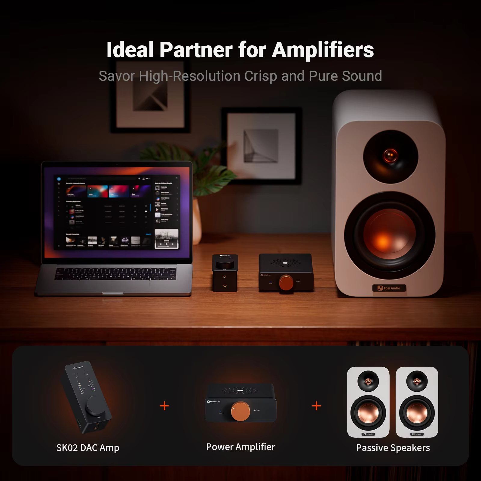 Fosi Audio SK02 USB DAC & Headphone Amplifier — DSD256, 3.5mm + 4.4mm Balanced view 3