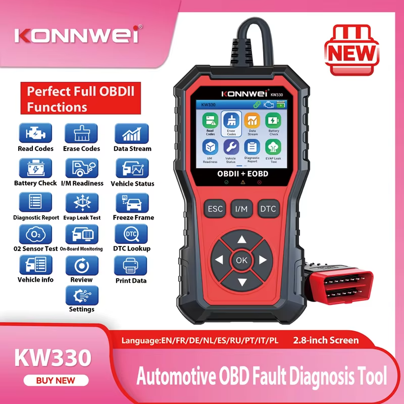 2026 KONNWEI KW330 OBD2 Scanner — Full Fault Diagnostics, Engine & Battery Test, Code Clear view 5