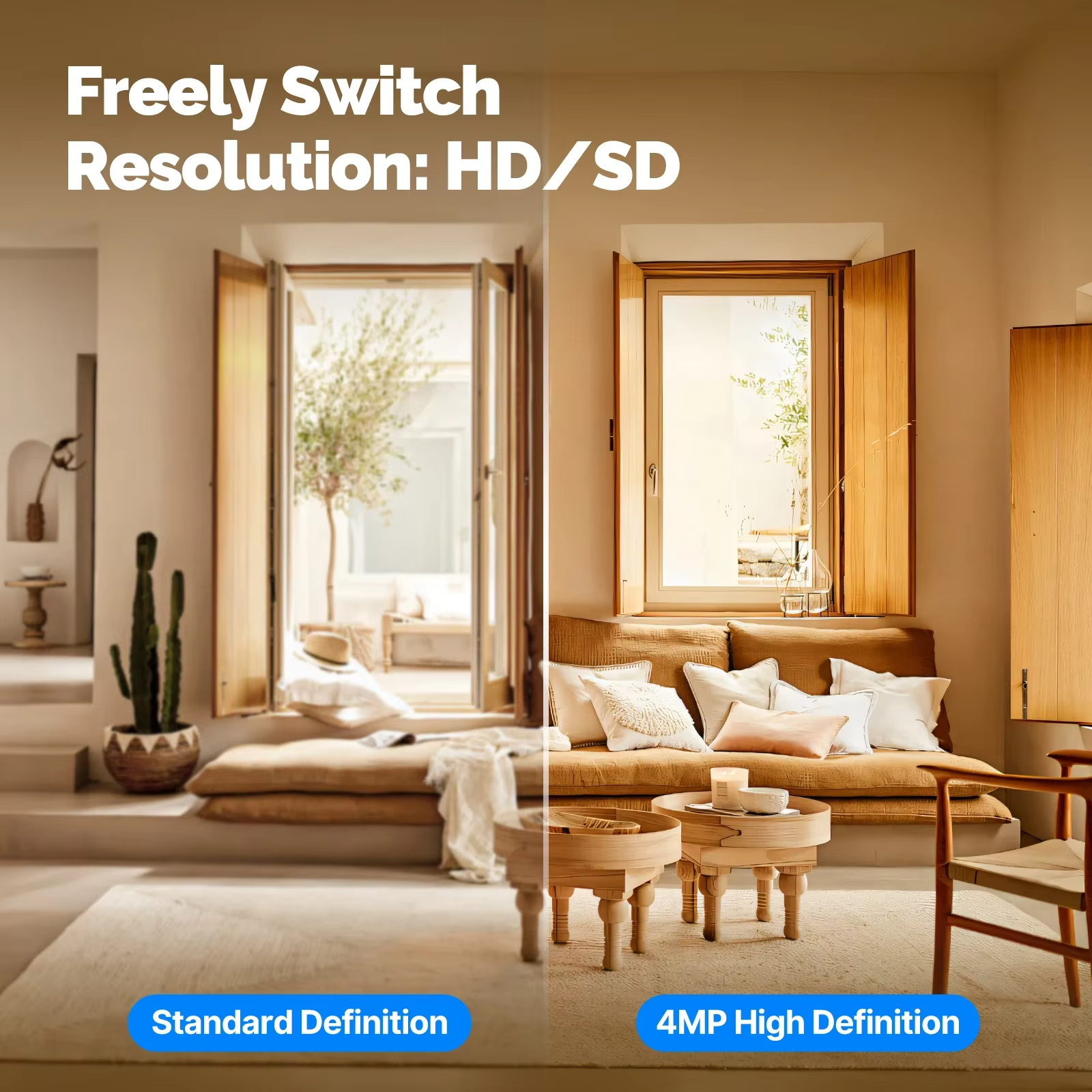 MOESTuya WiFi Indoor Pan/Tilt Security Camera — 4MP HD, Night Vision, Motion & Sound Detection view 2