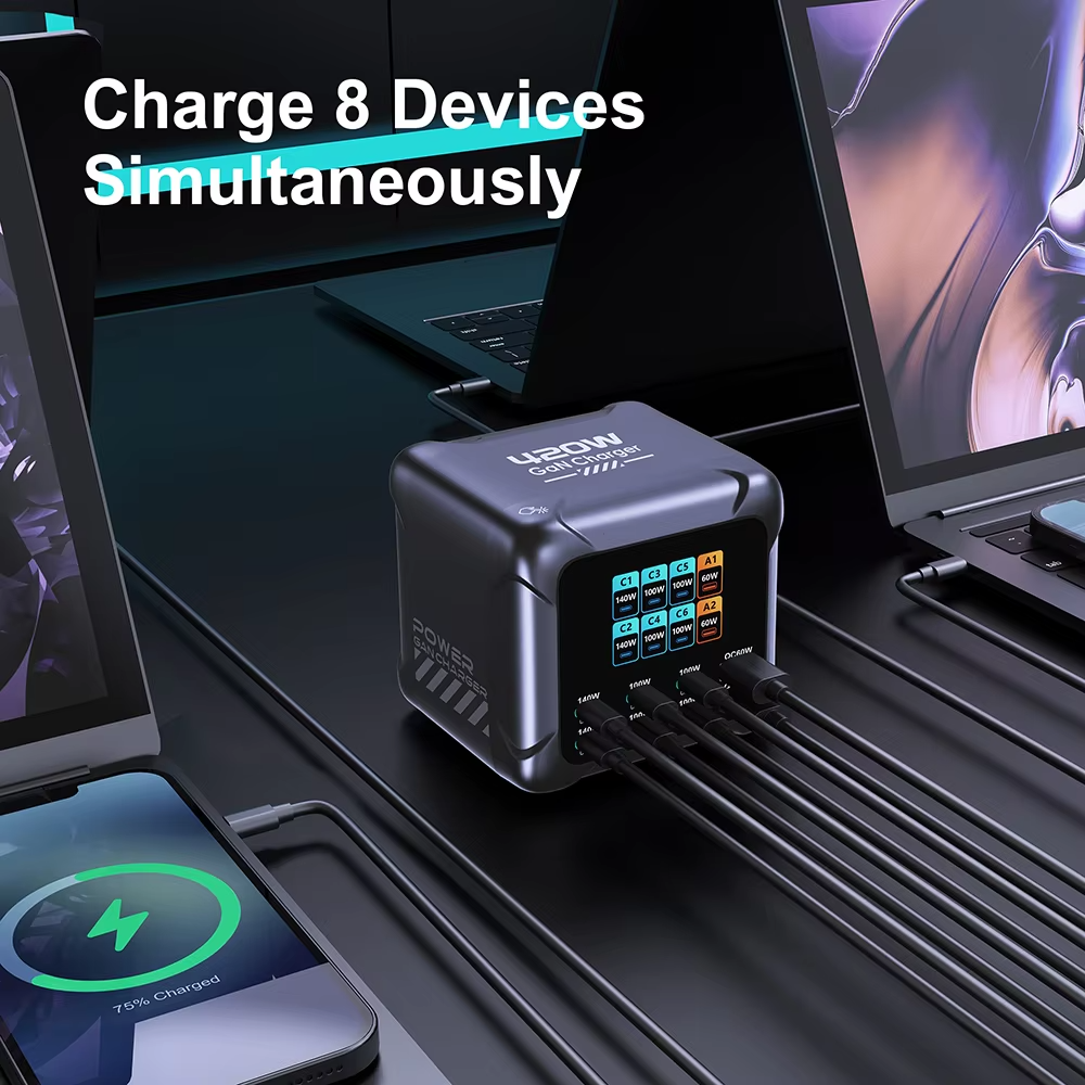 Ubigbuy 420W GaN Charger PPS PD3.1 140W USB-C Fast Charging Station view 3