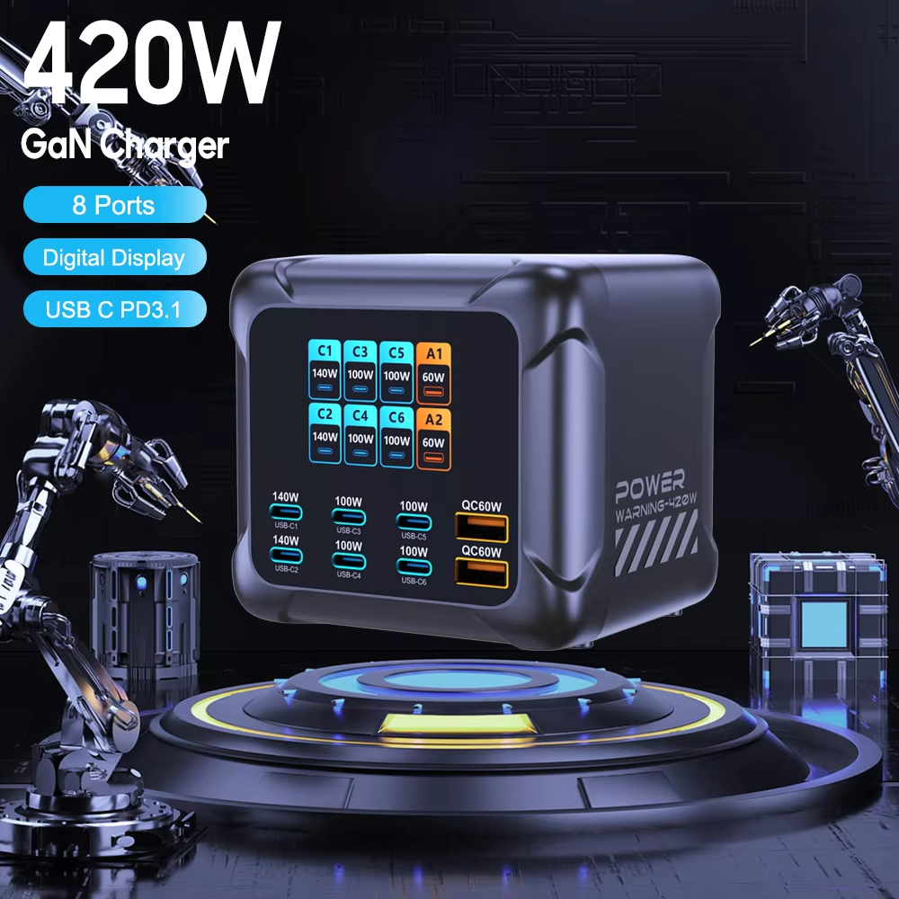 Ubigbuy 420W GaN Charger PPS PD3.1 140W USB-C Fast Charging Station view 4