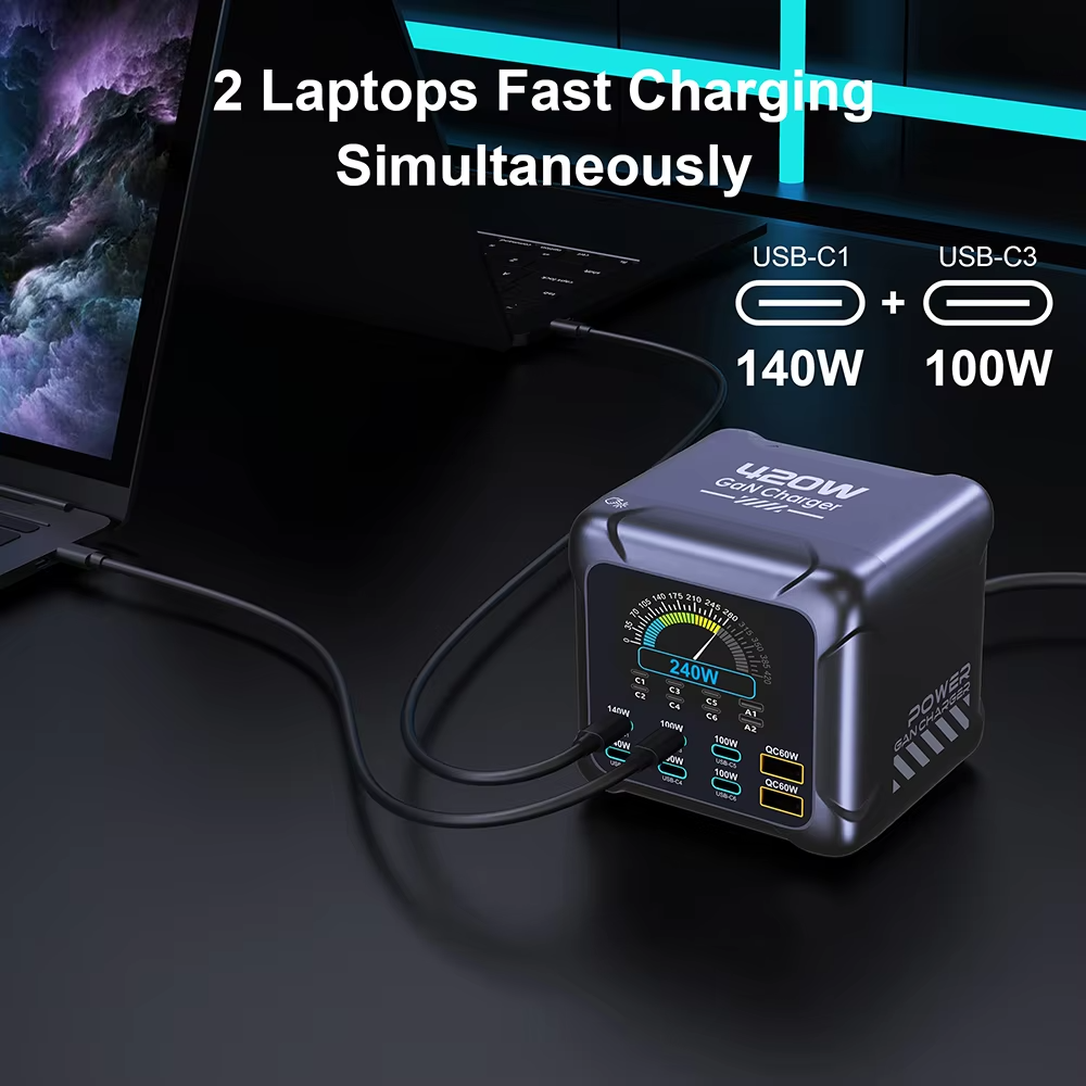 Ubigbuy 420W GaN Charger PPS PD3.1 140W USB-C Fast Charging Station view 6